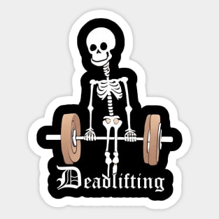 Skeleton Lifting Weights Funny Deadlifting Sticker